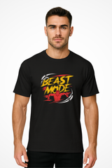 Mens Beast Mode Gymplode classic t-shirt, front view with model