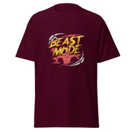 Mens Beast Mode maroon Gymplode classic t-shirt, front view