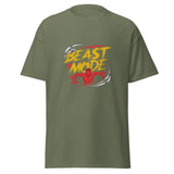 Mens Beast Mode military green Gymplode classic t-shirt with no print, front view