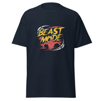 Mens Beast Mode navy Gymplode classic t-shirt, front view