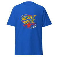 Mens Beast Mode royal Gymplode classic t-shirt, front view
