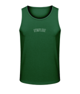 Mens bottle green AWDis TraceFit activewear vest with Gymplode signature logo