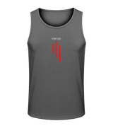 Mens charcoal AWDis GS3 sporty fit training vest with Gymplode sig logo