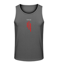 Mens charcoal AWDis GS3 sporty fit training vest with Gymplode sig logo