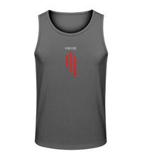 Mens charcoal AWDis GS3 sporty fit training vest with Gymplode sig logo