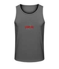 Mens charcoal AWDis T-Geo sporty fit just cool vest with Gymplode sig logo