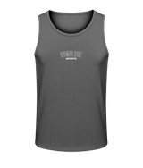 Mens charcoal AWDis TraceFit sportline vest with Gymplode signature logo
