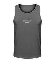 Mens charcoal AWDis TraceFit sportline vest with Gymplode signature logo