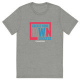 Mens Create Your Own Success athletic grey triblend Gymplode vintage inspired t-shirt, front view