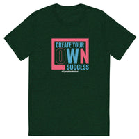 Mens Create Your Own Success emerald triblend Gymplode vintage inspired t-shirt, front view