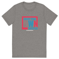 Mens Create Your Own Success grey triblend Gymplode vintage inspired t-shirt, front view