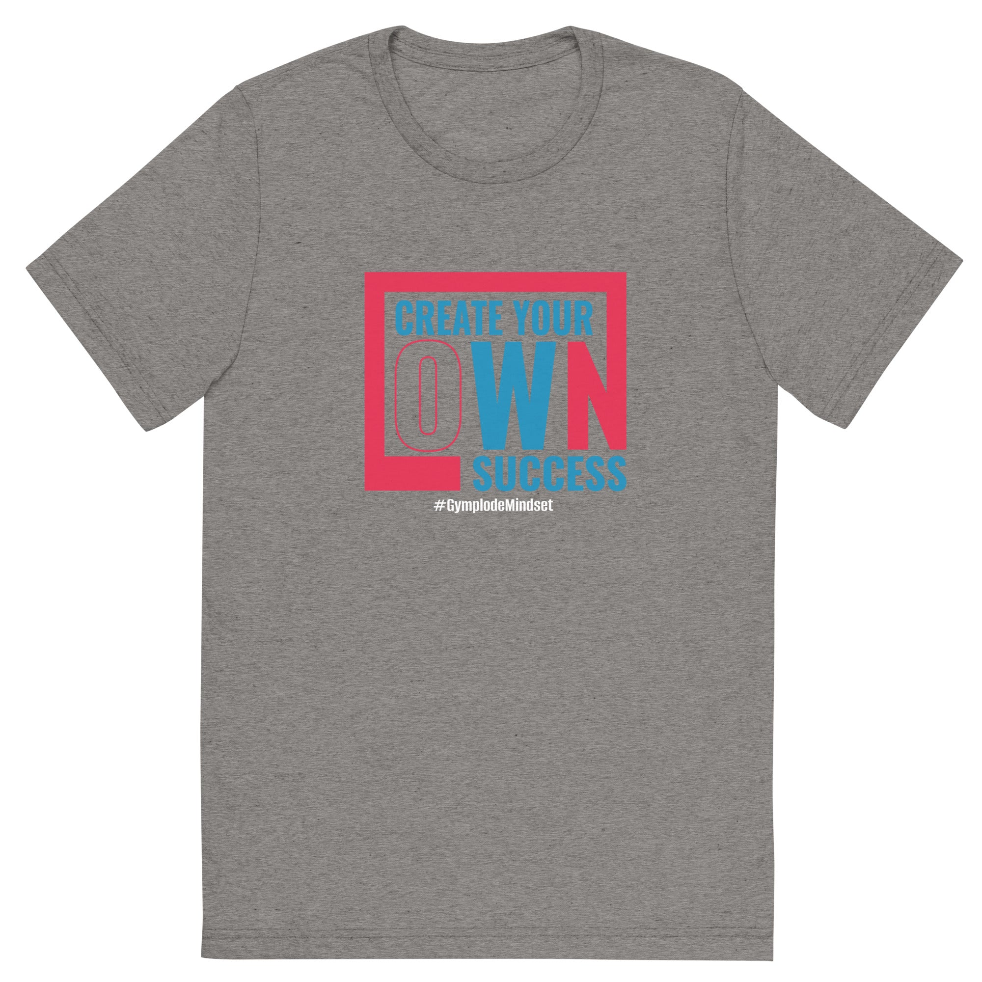 Mens Create Your Own Success grey triblend Gymplode vintage inspired t-shirt, front view