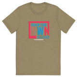 Mens Create Your Own Success olive triblend Gymplode vintage inspired t-shirt, front view