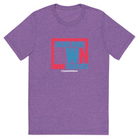 Mens Create Your Own Success purple triblend Gymplode vintage inspired t-shirt, front view