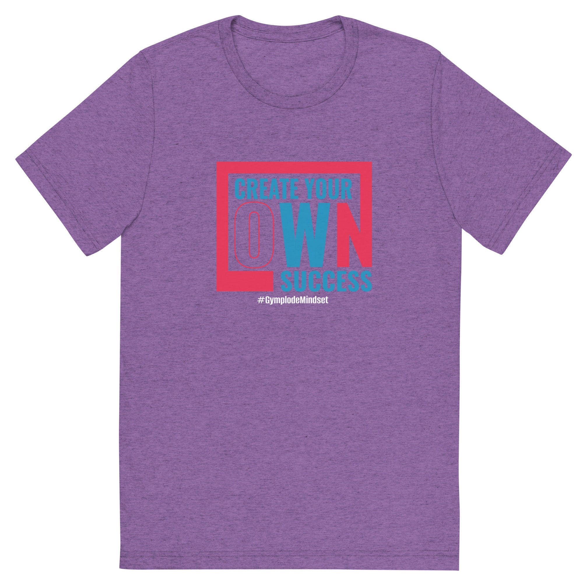Mens Create Your Own Success purple triblend Gymplode vintage inspired t-shirt, front view