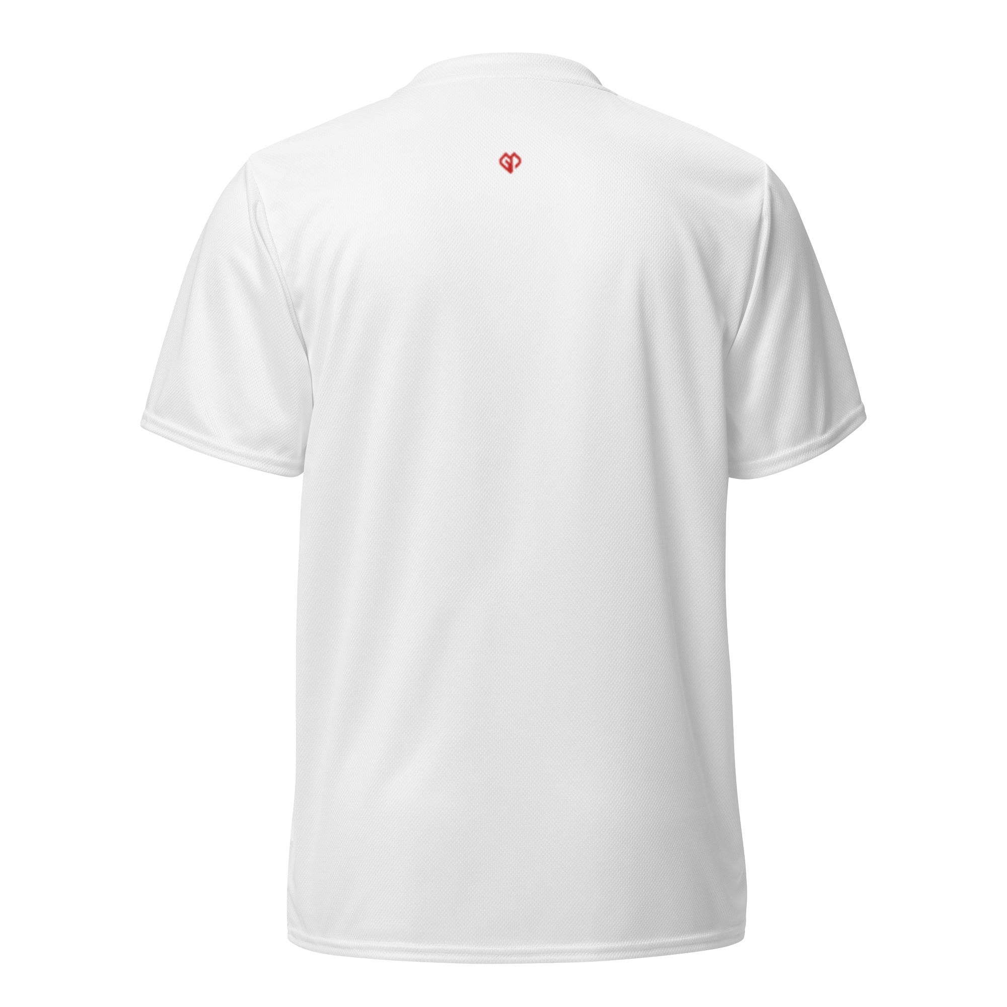 Mens Crush Your Goals regular fit white Gymplode streetwear t-shirt with icon logo, back view