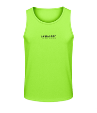 Mens electric green AWDis Duo Performance sports vest with Gymplode signature logo
