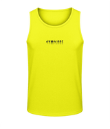 Mens electric yellow AWDis Duo Performance sports vest with Gymplode signature logo