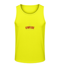 Mens electric yellow AWDis T-Geo sporty fit just cool vest with Gymplode sig logo