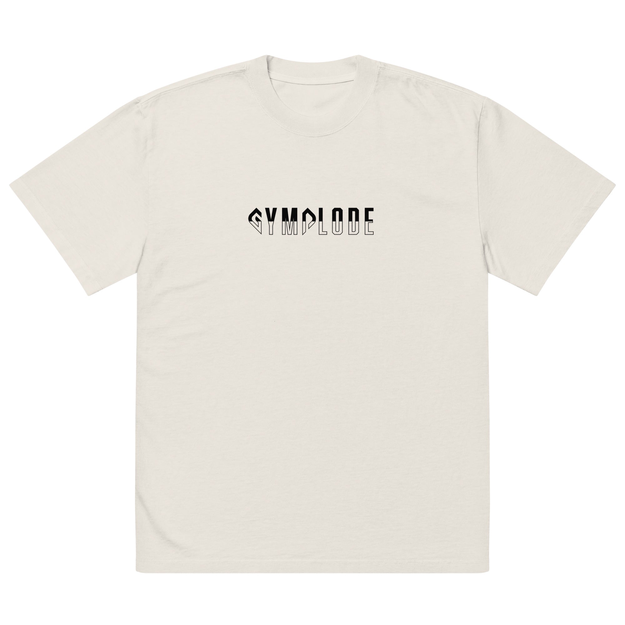 Mens faded bone Oversized Faded Streetwear t-shirt with Gymplode signature logo