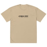 Mens faded khaki Oversized Faded Streetwear t-shirt with Gymplode signature logo