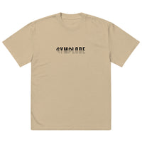 Mens faded khaki Oversized Faded Streetwear t-shirt with Gymplode signature logo