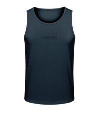 Mens french navy AWDis Duo Performance sports vest with Gymplode signature logo