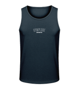 Mens french navy AWDis TraceFit sportline vest with Gymplode signature logo