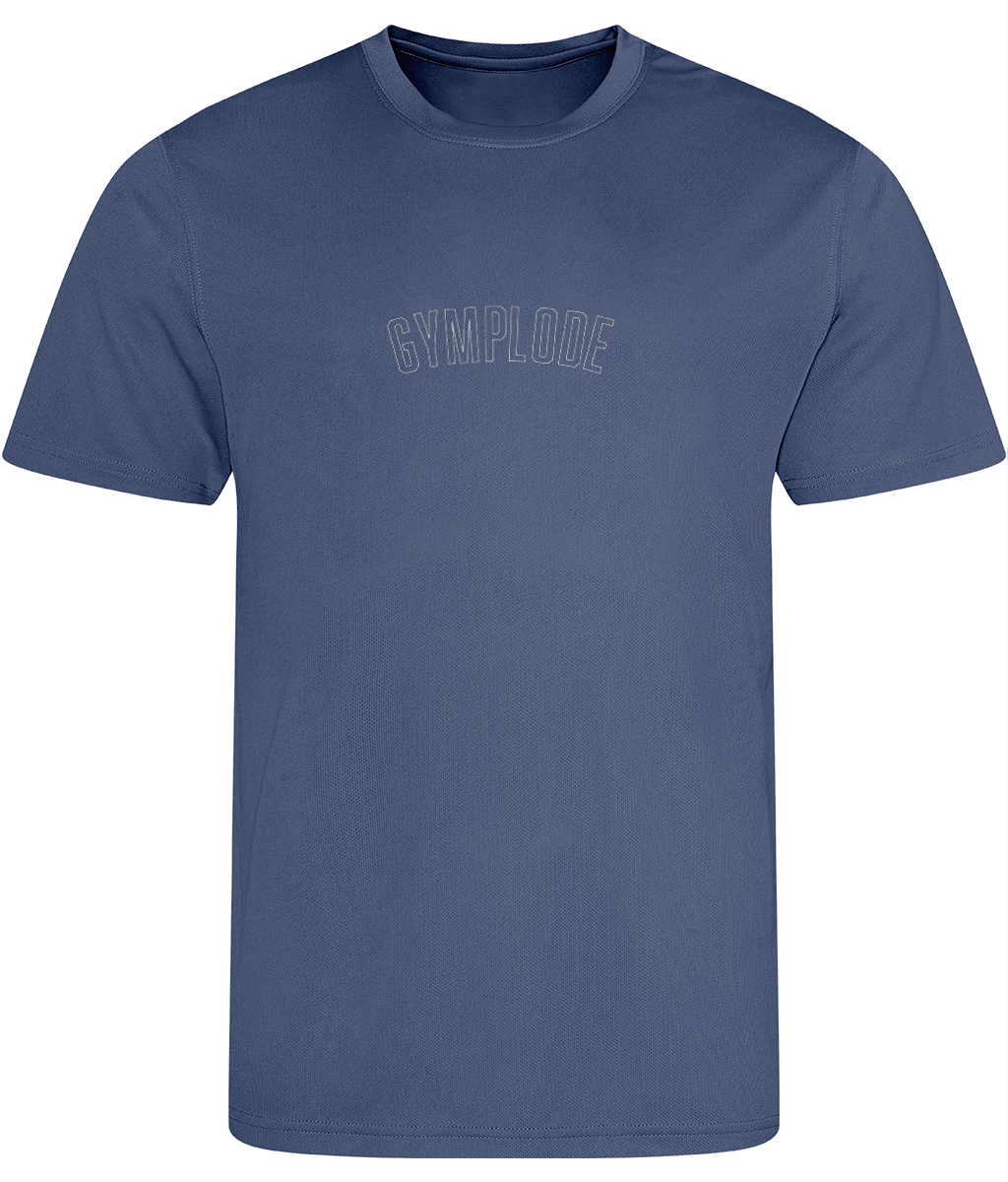 Airforce blue AWDis TraceFit mens activewear t-shirt with Gymplode signature logo