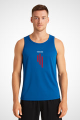 Mens AWDis GS3 sporty fit training vest with Gymplode sig logo, front view with model