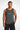 Mens AWDis TraceFit sportline vest with Gymplode signature logo, front view with model