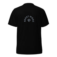 Mens Beast Mode dry-fit v-neck t-shirt with Gymplode icon logo, back view