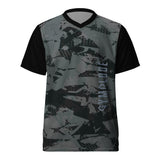Mens Beast Mode dry-fit v-neck t-shirt with Gymplode signature logo, front view