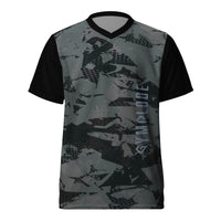 Mens Beast Mode dry-fit v-neck t-shirt with Gymplode signature logo, front view