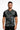 Mens Beast Mode dry-fit v-neck t-shirt with Gymplode signature logo, front view with model