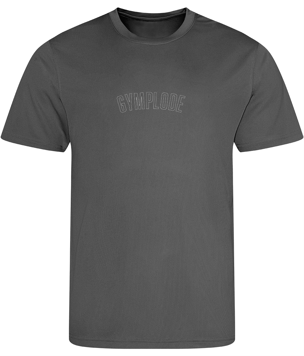 Charcoal AWDis TraceFit mens activewear t-shirt with Gymplode signature logo