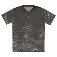 Mens Chevron V-Neck sports t-shirt with Gymplode icon logo, front view