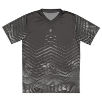 Mens Chevron V-Neck sports t-shirt with Gymplode icon logo, front view