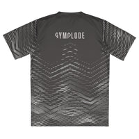 Mens Chevron V-Neck sports t-shirt with Gymplode signature logo, back view
