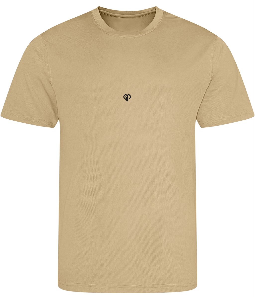 Desert sand AWDis just cool comfort fit mens t-shirt with Gymplode icon logo