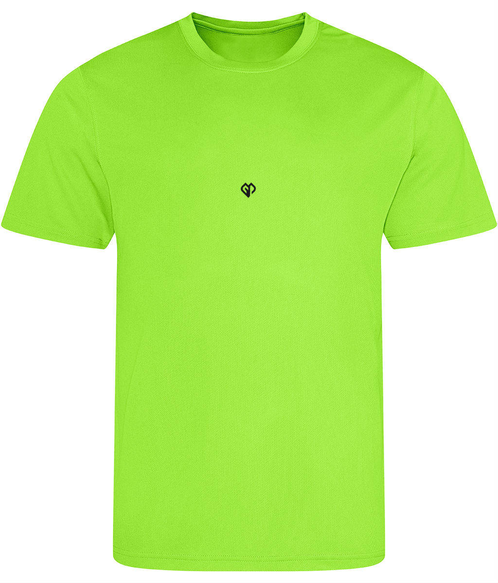Electric green AWDis eco just cool comfort fit mens t-shirt with Gymplode icon logo