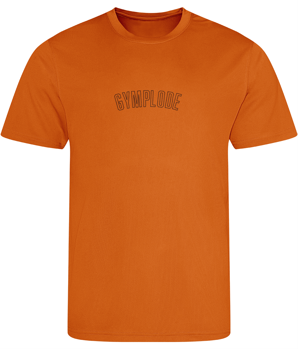 Electric orange AWDis TraceFit mens activewear t-shirt with Gymplode signature logo