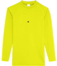 Electric yellow AWDis dry-fit long sleeve mens t-shirt with Gymplode icon logo