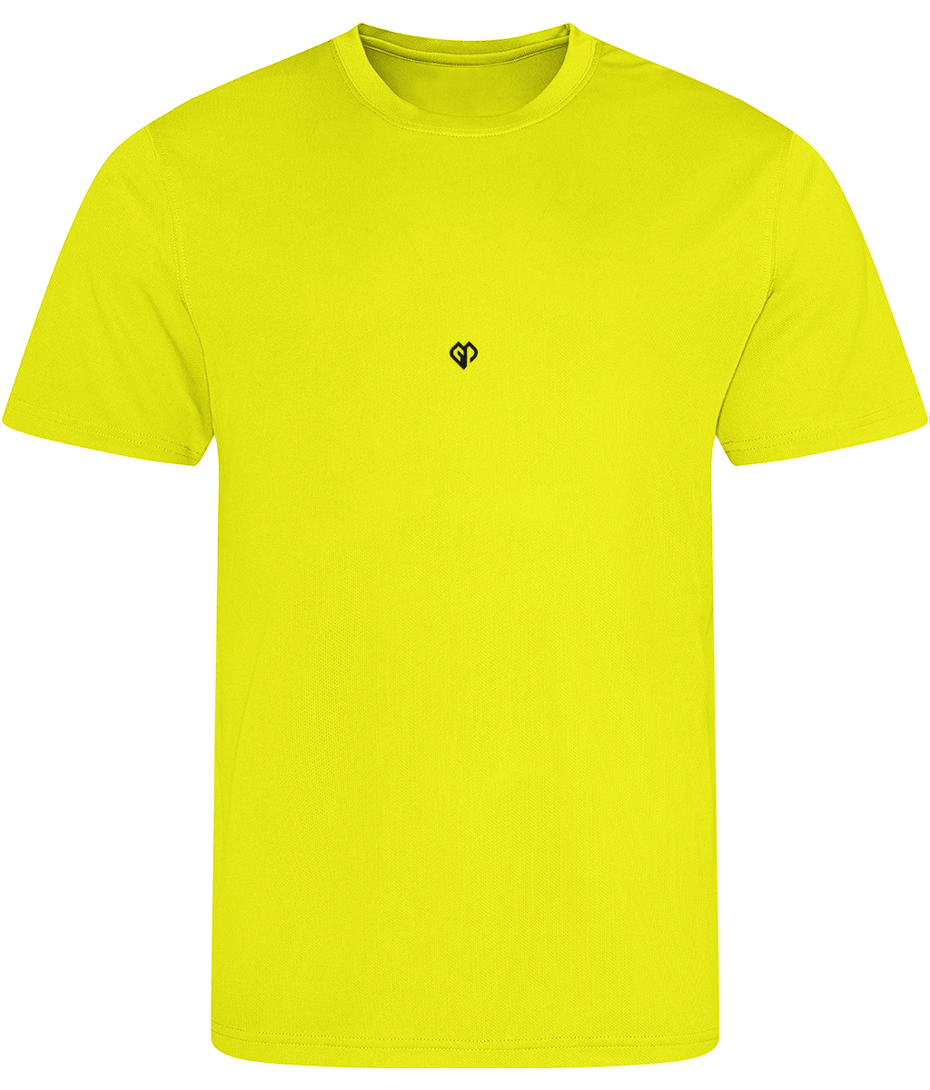 Electric yellow AWDis just cool comfort fit mens t-shirt with Gymplode icon logo