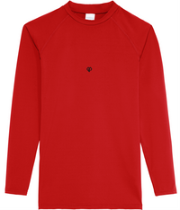 Fire red AWDis dry-fit long sleeve mens t-shirt with Gymplode icon logo