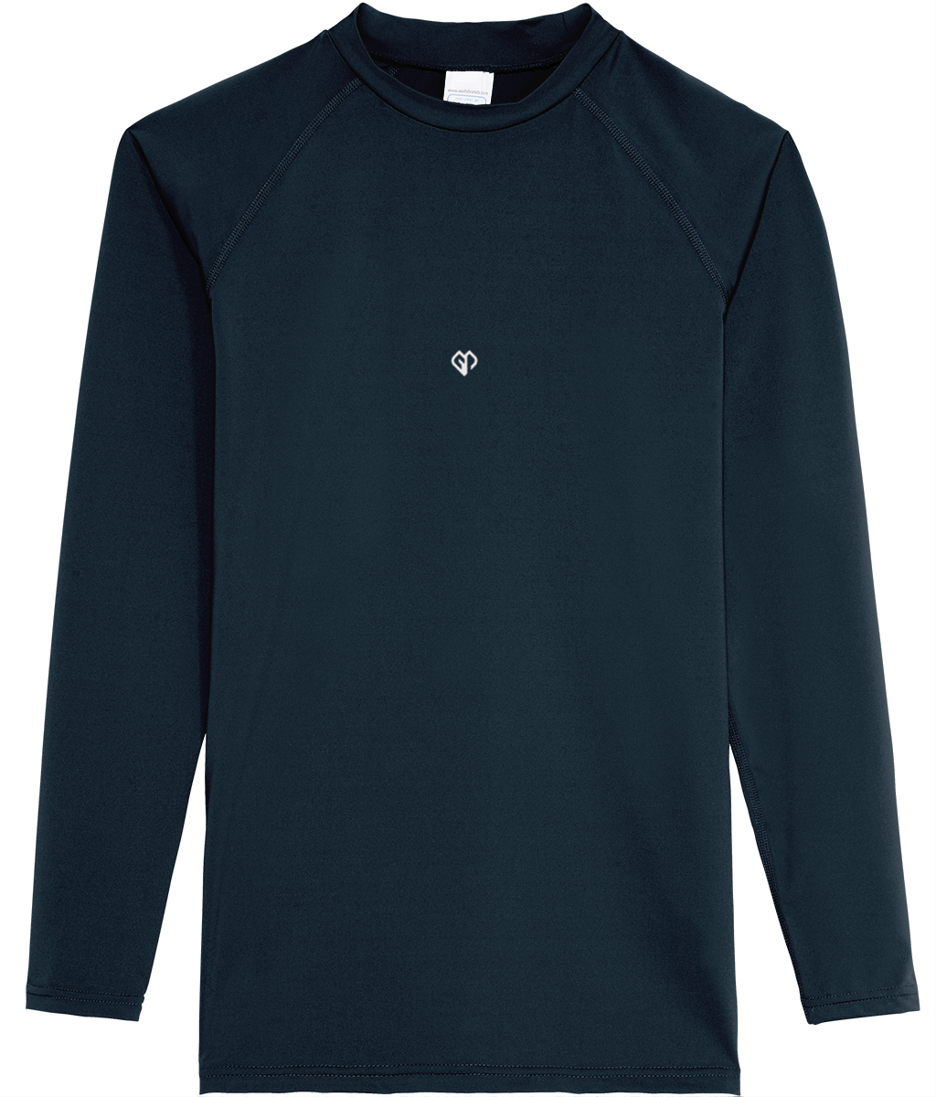 French navy AWDis dry-fit long sleeve mens t-shirt with Gymplode icon logo