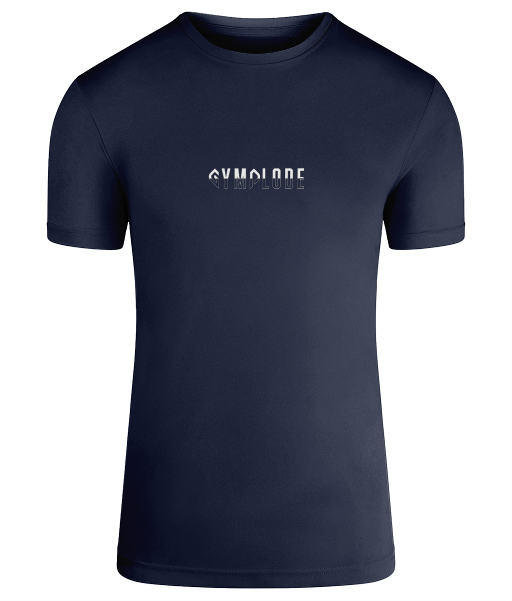 French navy TriDri® Duo mens performance t-shirt with Gymplode signature logo