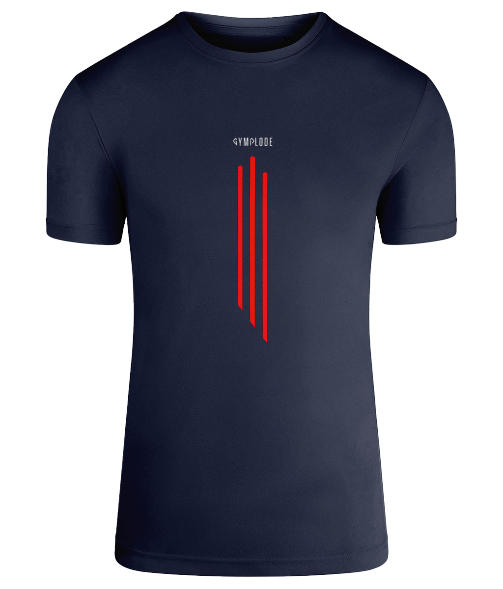 French navy TriDri® GL3 mens muscle fit sports t-shirt with Gymplode signature logo