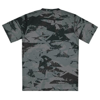 Mens Gymplode Geo V-Neck performance t-shirt with no print, back view