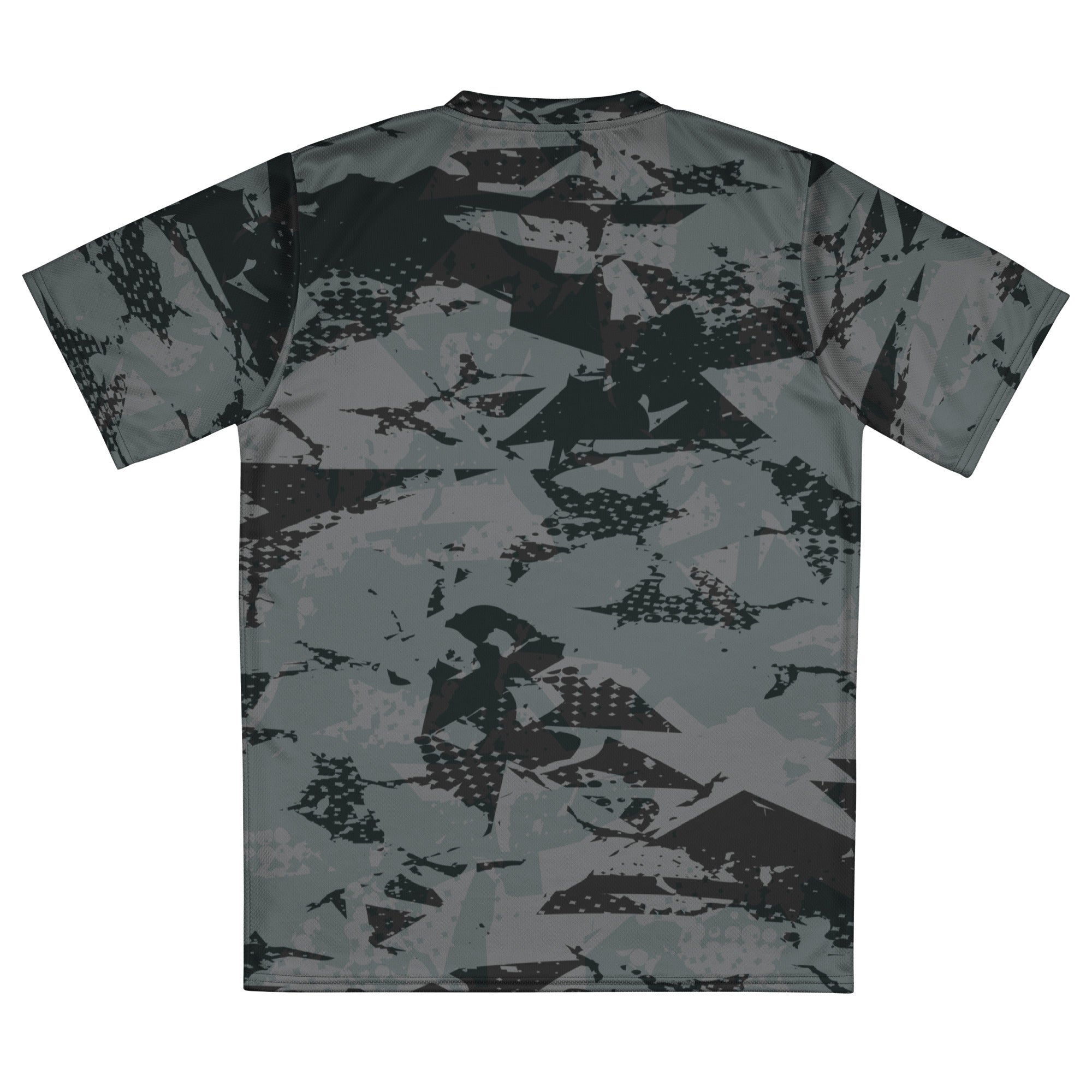 Mens Gymplode Geo V-Neck performance t-shirt with no print, back view